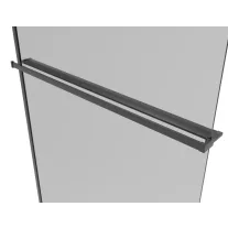   Törölközőtartó piperepolccal zuhanyfalakhoz, 120 cm, matt fekete