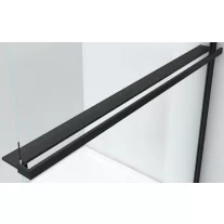   Törölközőtartó piperepolccal zuhanyfalakhoz, 120 cm, matt fekete