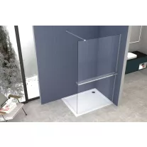   Törölközőtartó piperepolccal zuhanyfalakhoz, 120 cm, króm