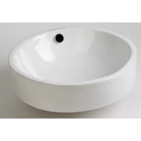 Beépíthető kerámiamosdó, kerek – Ø46 x 20 x 6,5 cm – Fehér