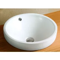 Beépíthető kerámiamosdó, kerek – Ø46 x 20 x 6,5 cm – Fehér
