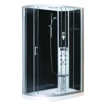VARIO hidromasszázs zuhanykabin, jobbos kivitel – 80 x 120 x 215 cm – Fekete hátfallal