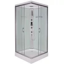 TWIST hidromasszázs zuhanykabin, szögletes, 90 cm – 90 x 90 x 215 cm – Világos hátfallal