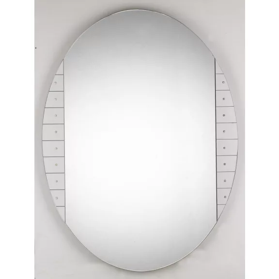 Tükör világítás nélkül, ovális, oldalszegéllyel – 80 x 60 cm