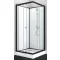 UNI 1 komplett zuhanykabin, szögletes, fekete – 80 x 80 x 203 cm – Fehér hátfallal