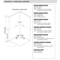 FORTE 1 komplett zuhanykabin, szögletes, ezüst – 80 x 80 x 203 cm – Fehér hátfallal
