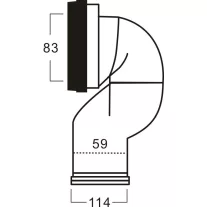 WC-bekötőcső – Ø 83/114 mm