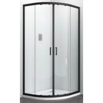 ELITE BLACK íves sarok zuhanykabin két tolóajtóval, 90 cm – Fekete