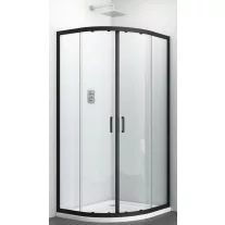 ELITE BLACK íves sarok zuhanykabin két tolóajtóval, 90 cm – Fekete