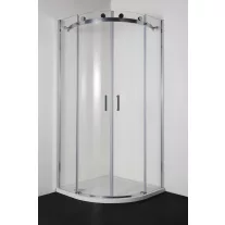 ELEGANCE íves sarok zuhanykabin két tolóajtóval – 80 x 80 x 195 cm – Króm