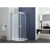 ELEGANCE íves sarok zuhanykabin két tolóajtóval – 80 x 80 x 195 cm – Króm