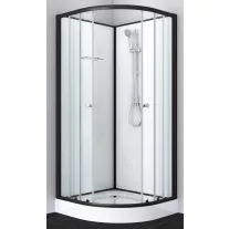 BELA 2 komplett zuhanykabin, fekete – 90 x 90 x 203 cm – Fehér hátfallal