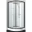 BELA 1 komplett zuhanykabin, fekete – 80 x 80 x 203 cm – Fehér hátfallal