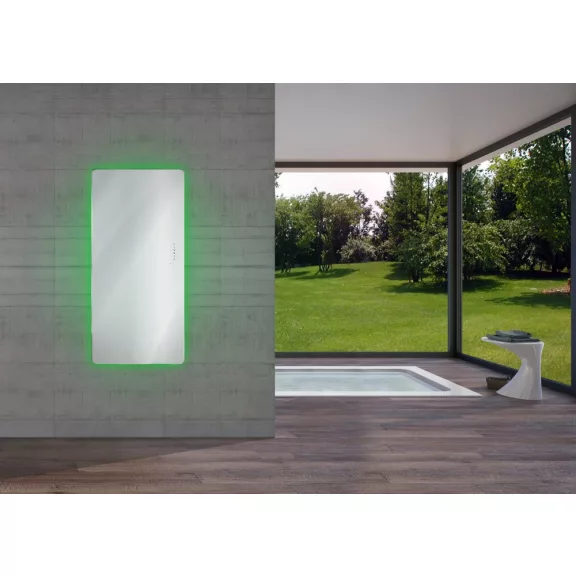 E-MIRROR tükrös elektromos fürdőszobai fűtőtest termosztáttal, 700 W – 1000 x 500 mm – Tükörfelület