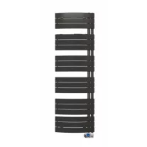 E-PIEVE elektromos fürdőszobai fűtőtest termosztáttal, egyenes, matt fekete, 750 W – 1680 x 550 mm
