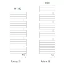E-PIEVE elektromos fürdőszobai fűtőtest termosztáttal, egyenes, matt fekete, 750 W – 1680 x 550 mm