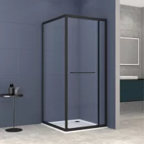   SANOSLIM sarokkabin toló-forgó ajtóval, 80 cm, matt fekete