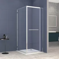 SANOSLIM sarkokkabin toló-forgó ajtóval, 90 cm, króm