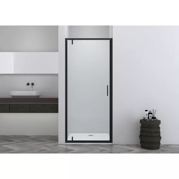 SANOSLIM pivot zuhanyajtó, 100 cm, matt fekete