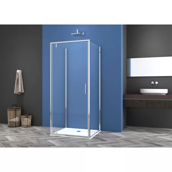 SANOSLIM pivot zuhanyajtó, 100 cm, króm