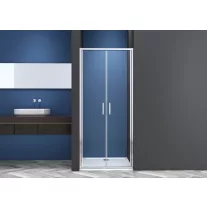 SANOSLIM kétszárnyas lengőajtó, 90 cm, króm