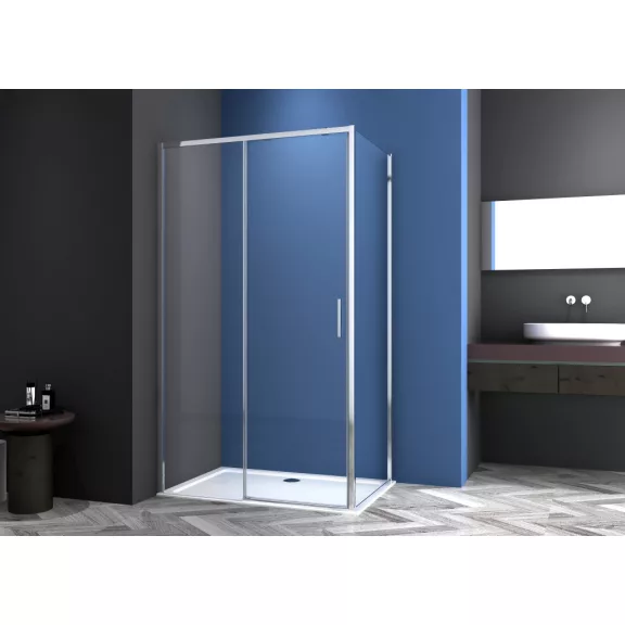 SANOSLIM tolóajtó, 100 cm, króm