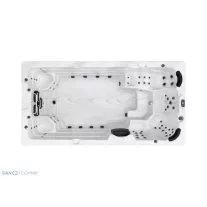 MENORCA SWIM SPA kültéri masszázsmedence, gyöngyházfehér – 450 x 228 x 131 cm