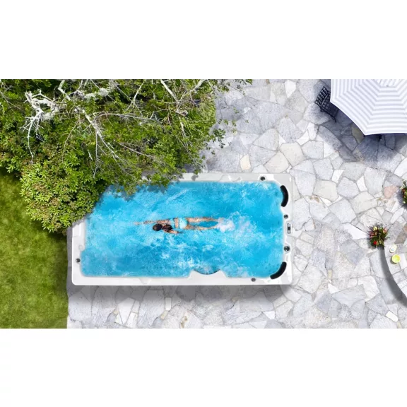 MENORCA SWIM SPA kültéri masszázsmedence, gyöngyházfehér – 450 x 228 x 131 cm