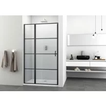 ELITE BLACK osztott nyílóajtó (6 mm) 120 cm – 120 x 195 cm