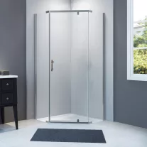 Ötszögletű sarokkabin pivot ajtóval, króm keret, 90 cm – 90 x 90 x 190 cm