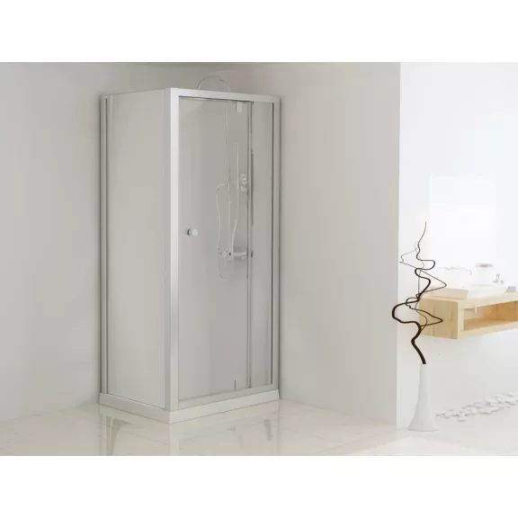Sarokkabin nyíló ajtóval 90 x 185 x 70cm – Króm