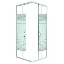 Sarokkabin két tolóajtóval, fehér 90 cm