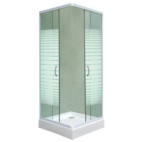 Sarokkabin két tolóajtóval, fehér 90 cm