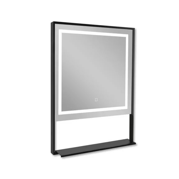 Tükör indirekt LED-es megvilágítással, érintőkapcsolóval, páramentesítő fűtéssel, Bluetooth-szal – 60 x 60 + 20 cm